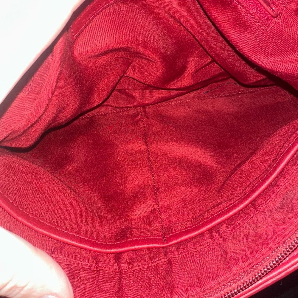 Etienne Aigner Red Leather Baguette Bag Vintage 90s Y2K - Picture 6 of 16